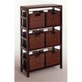 Winsome Winsome 92610 Leo 7 Piece Shelf and Baskets - One Shelf  6 Small Baskets - Espresso 92610